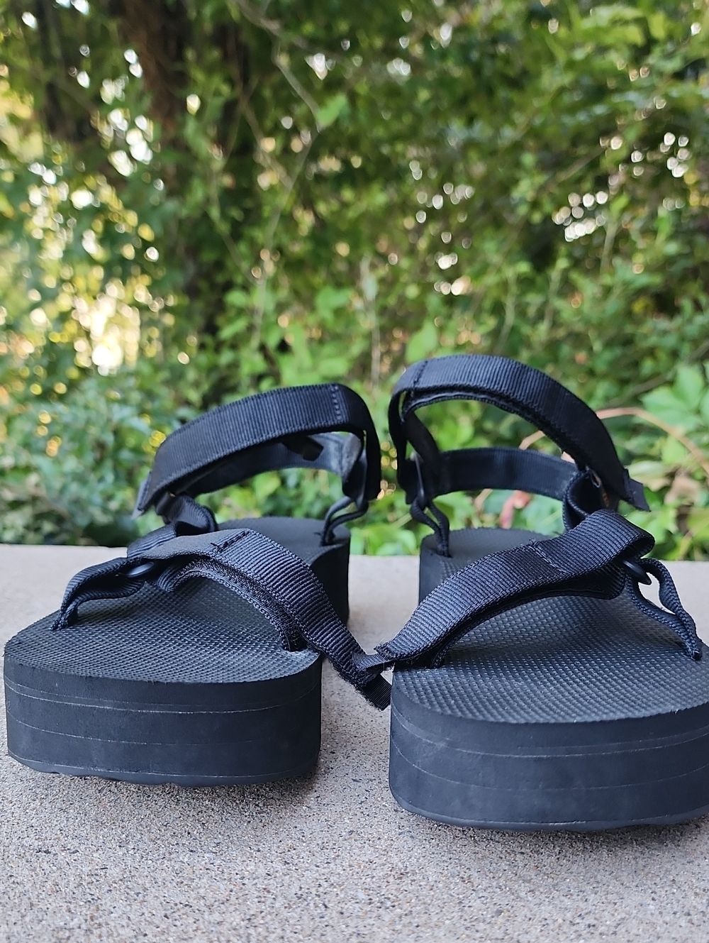 Teva Black Platform Strappy Sandals - Picture 4 of 16